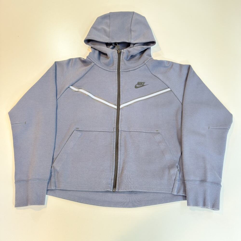 Nike Tech Fleece Hoodie Womens M Gray Windrunner Full Zip Up Sweatshirt Jacket